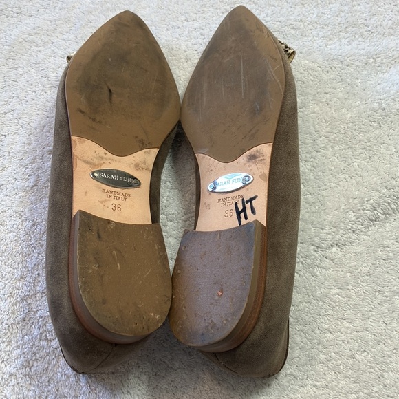 Sarah Flint Lana flats in taupe suede - Picture 10 of 11